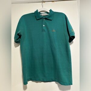 Vintage Lacoste Chemise Teal polo  Alligator Mens 100% Cotton Preppy Regular Fit